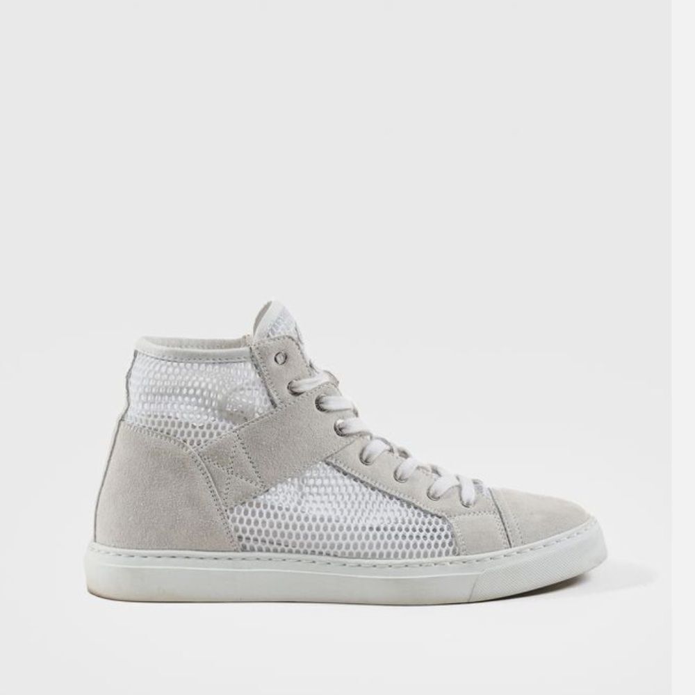 CHANEL Cream and White  mesh Sneakers, US7